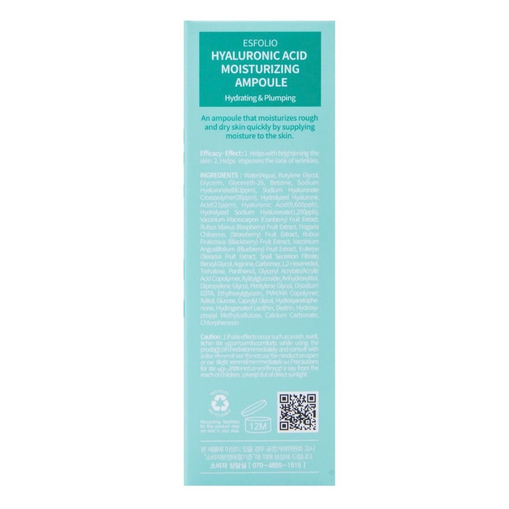 Esfolio Hyaluronic Ampoule Serum | Deep Hydration | K-Beauty Moisturizer 30 ml - Picture 5 of 5